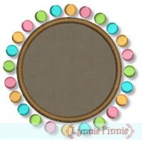 Candy Dots Applique Font Frame 4x4 5x7 6x10