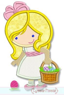 Easter Girl Cutie Applique 4x4 5x7 6x10 SVG