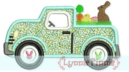 Easter Truck Applique 4x4 5x7 6x10