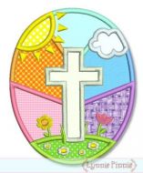 Easter Egg with Cross Applique 4x4 5x7 6x10