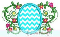 Easter Egg Flourish Applique 4x4 5x7 6x10 SVG
