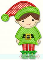 Boy Elf Applique 4x4 5x7 6x10