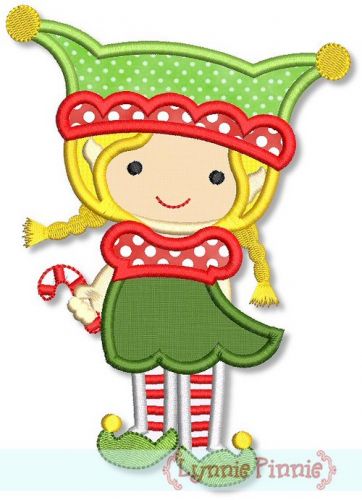 Girl Elf Applique 4x4 5x7 6x10