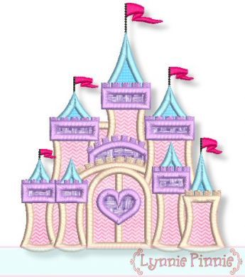 Fancy Castle Applique 4x4 5x7 6x10 7x11