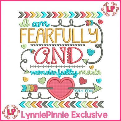 Fearfully and Wonderfully Made PSALM 139:14 Tribal Arrows Word Art Applique 4x4 5x7 6x10 7x11