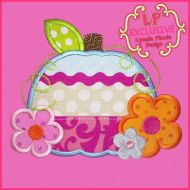 Bright Flowers Pumpkin Applique 4x4 5x7 6x10 7x11 SVG