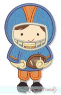 Little Football Player Applique 1 4x4 5x7 6x10