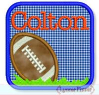 Football Frame Applique 4x4 5x7 6x10 7x11