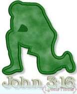 Praying Football Player Applique 4x4 5x7 6x10 7x11