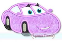 Happy Girl Car Applique 4x4 5x7 6x10 SVG