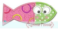 Cutie Fish Girl Applique 4x4 5x7