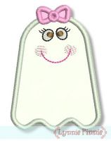 Cute Girl Ghost Applique 4x4 5x7 6x10