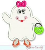 Girly Ghost Applique 4x4 5x7 6x10 7x11