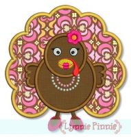 Girly Turkey Applique 4x4 5x7 6x10