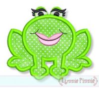 Girly Frog Applique 4x4 5x7 6x10