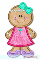 Gingerbread Girl Applique 4x4 5x7 6x10 SVG