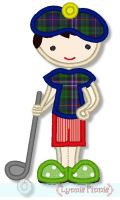 Little Boy Golfer Applique 4x4 5x7 6x10