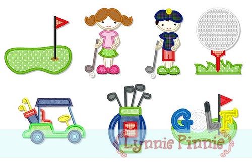 Little Golfers Applique Set 4x4 5x7 6x10