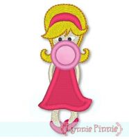 Applique Bubble Gum Girl 4x4 & 5x7