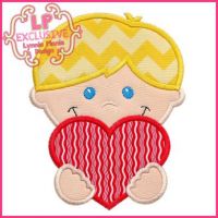 Happy Valentine Boy Applique 4x4 5x7 6x10 7x11 SVG