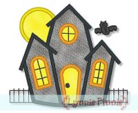 Haunted House Applique 4x4 5x7 6x10