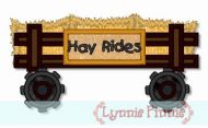 Hayride Wagon Applique 4x4 5x7 6x10