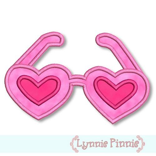 Applique Heart-Shaped Sunglasses 4x4 & 5x7