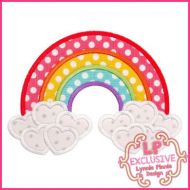 Heart Rainbow Applique Embroidery Design 4x4 5x7 6x10 7x11