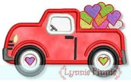 Truck Full of Hearts Applique 4x4 5x7