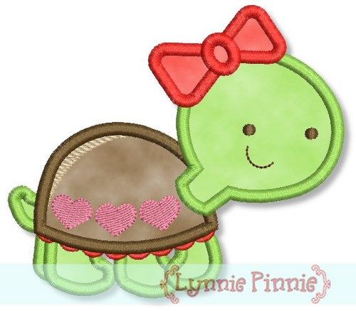 Love Turtle Applique 4x4 5x7