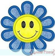 Applique Happy Face Flower 4x4 & 5x7