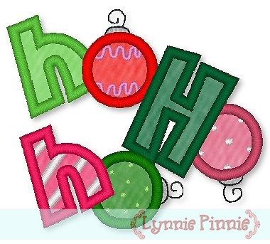 Applique HO HO HO 4x4 & 5x7 6x10