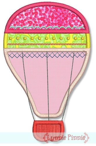 Fancy Hot Air Balloon Applique 4x4 5x7