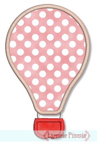 Simple Hot Air Balloon Applique 4x4 5x7