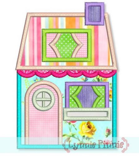 Cottage House Applique 4x4 5x7 6x10