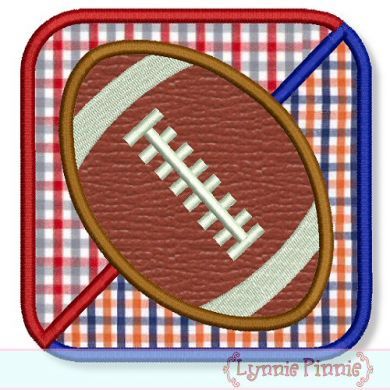 House Divided Football Square Applique 4x4 5x7 6x10