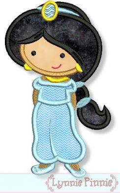 Cutie Princess as Jasmine Applique 4x4 5x7 6x10