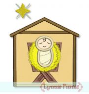 Baby Jesus in the Manger Applique 4x4 5x7 6x10