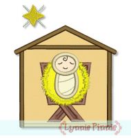 Baby Jesus in the Manger Applique 4x4 5x7 6x10