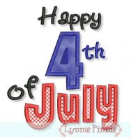 Happy 4th of July Applique 4x4 5x7 6x10