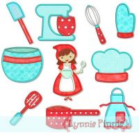 Kitchen Cutie Applique Set 4x4 5x7