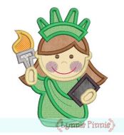 Little Lady Liberty Applique 4x4 5x7 6x10