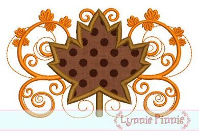 Fall Flourish Leaf Applique 4x4 5x7 6x10 SVG