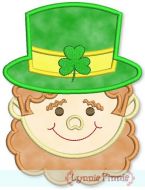 Leprechaun Face Applique 4x4 5x7 6x10