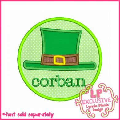 Leprechaun Hat Circle Applique 4x4 5x7 6x10 7x11 SVG