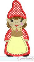 Little Gnome Girl Applique 4x4 5x7 6x10