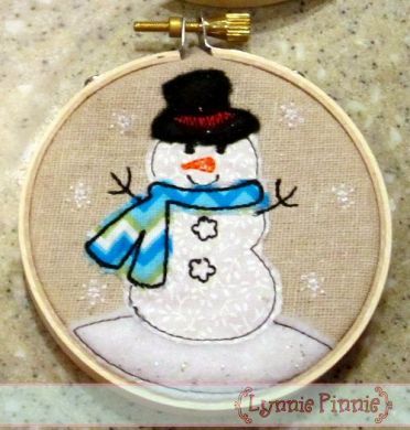 Snowman Applique for Little Hoops Ornament 4x4 5x7