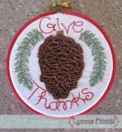 Pinecone Applique for Little Hoops Ornament 4x4 5x7