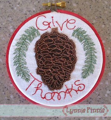 Pinecone Applique for Little Hoops Ornament 4x4 5x7