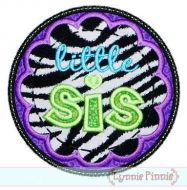 Little Sis Applique Circle Scallop 4x4 5x7 6x10